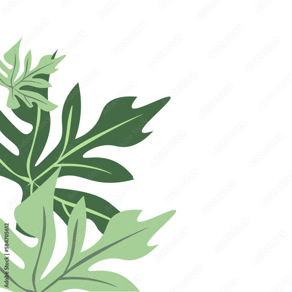 Corner Tropical Leaf Element Corner Tropical Leaf Element