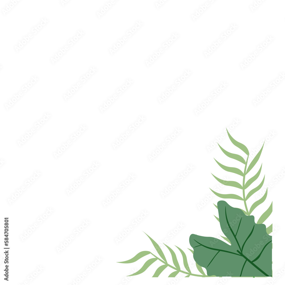 Corner Tropical Leaf Element