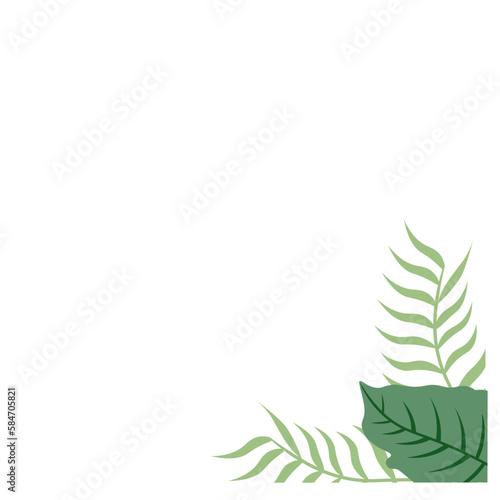 Corner Tropical Leaf Element