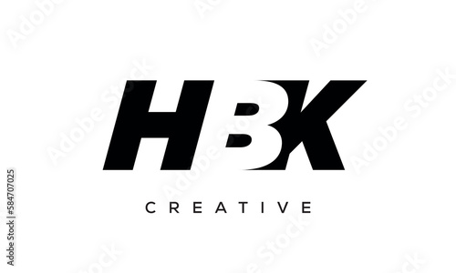 HBK letters negative space logo design. creative typography monogram vector 