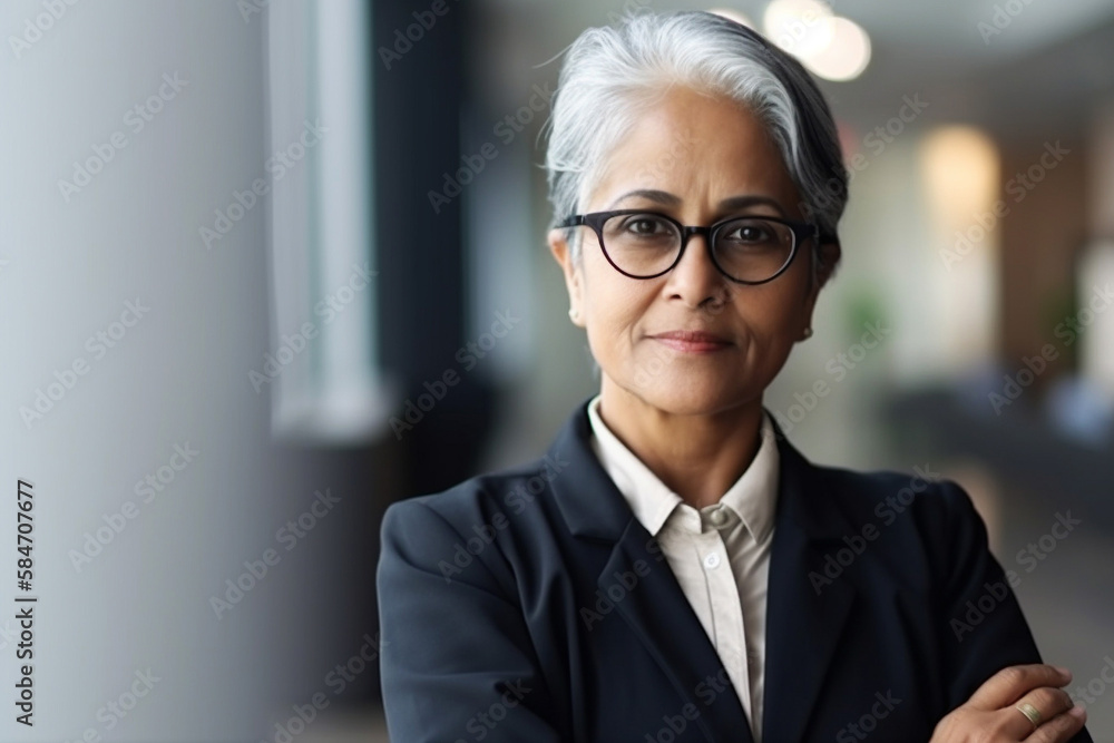 Indian, female CEO or Chief Executive Officer running a large corporation as boss. generative AI Indian, female CEO or Chief Executive Officer running a large corporation as boss. generative AI