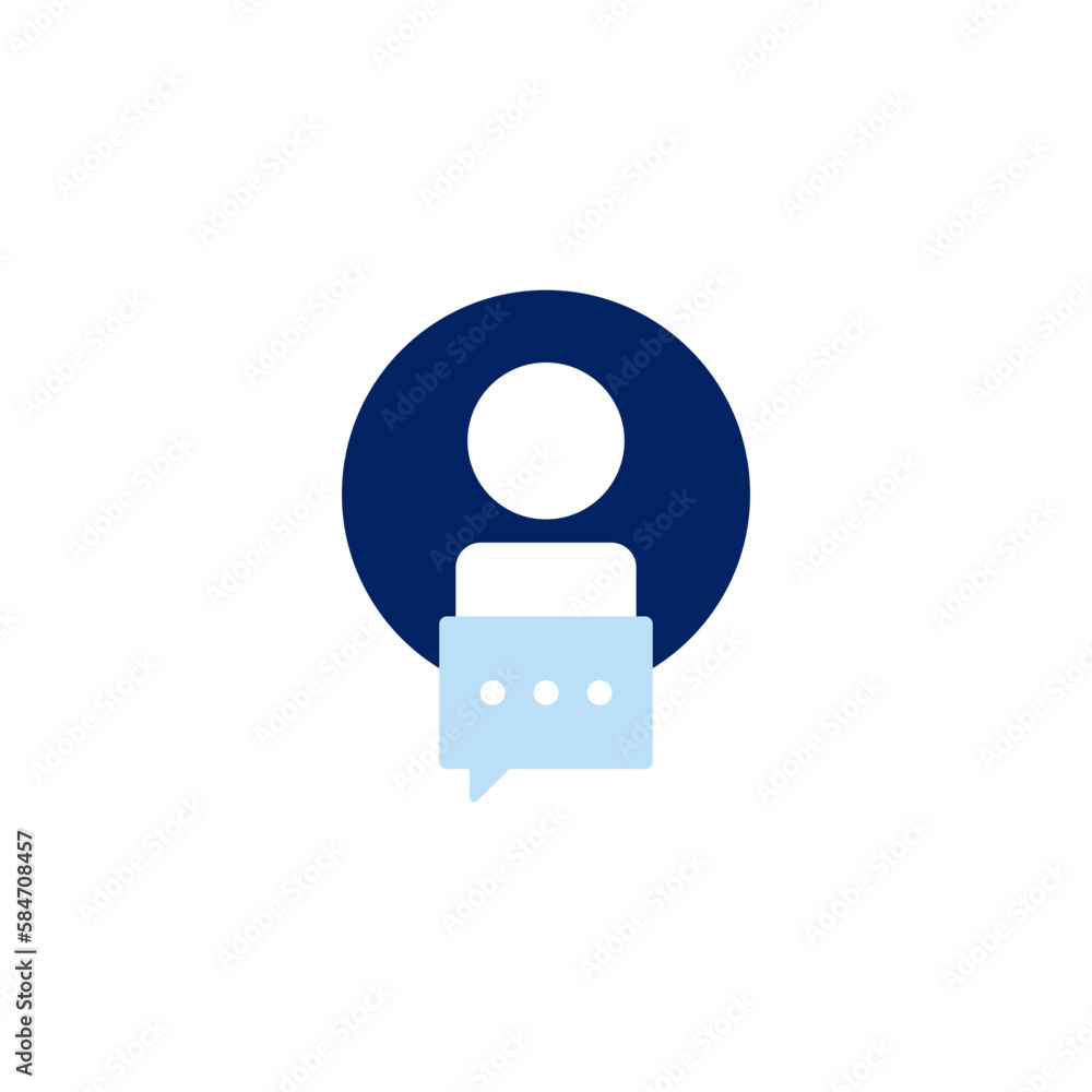 vector icon concept of user profile with comment balloon to support questions and helpdesk community. Can be used for technology, platform, service. Can be applied to web, website, poster, mobile apps vector icon concept of user profile with comment balloon to support questions and helpdesk community. Can be used for technology, platform, service. Can be applied to web, website, poster, mobile apps