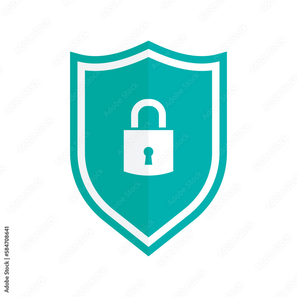 security shield icon with lock, shield logo in flat style security shield icon with lock, shield logo in flat style