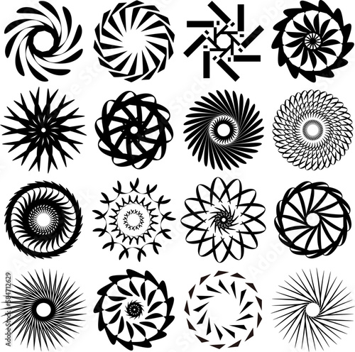 アイコンや模様に使える幾何学的なイラスト セット