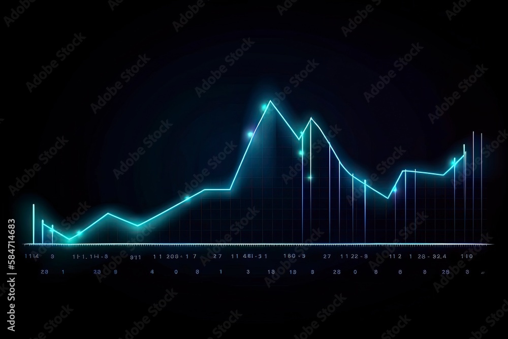 Business digital graph chart in stock trade market Growth. Generative AI Business digital graph chart in stock trade market Growth. Generative AI