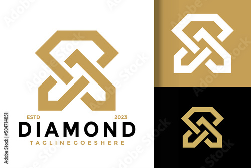 Letter A diamond logo vector icon illustration