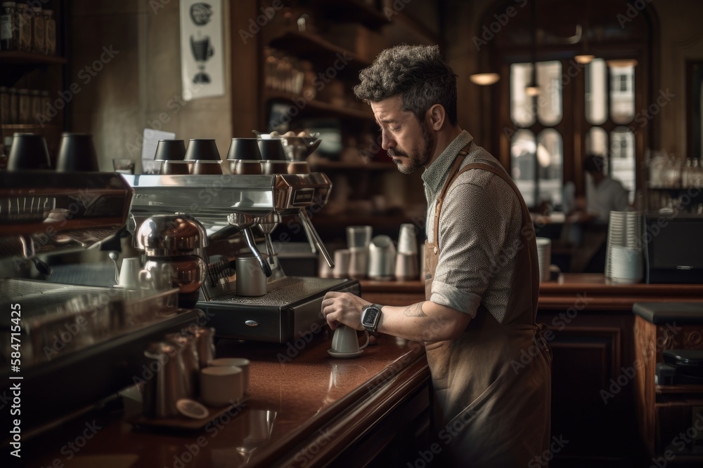 Barista in the cafe Barista in the cafe