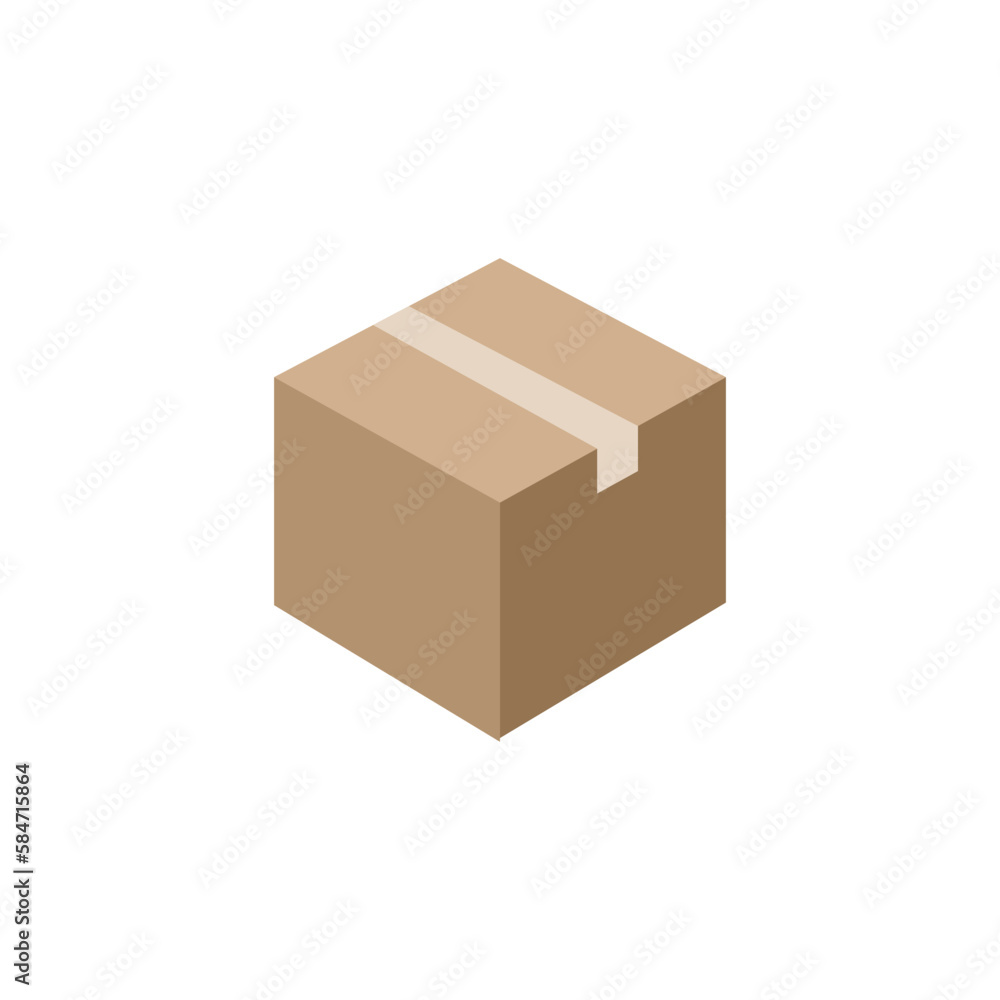 Cardboard box vector illustration. for Shipping and packaging Business Flat style Cardboard box vector illustration. for Shipping and packaging Business Flat style