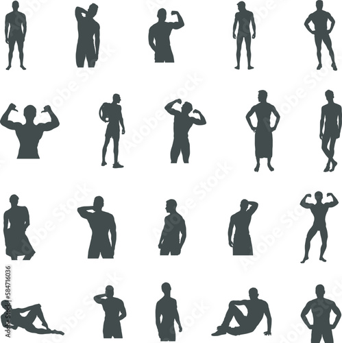 Sexy man silhouette, Sexy male silhouette, Hot man silhouette, Sexy man Svg, Model man silhouette