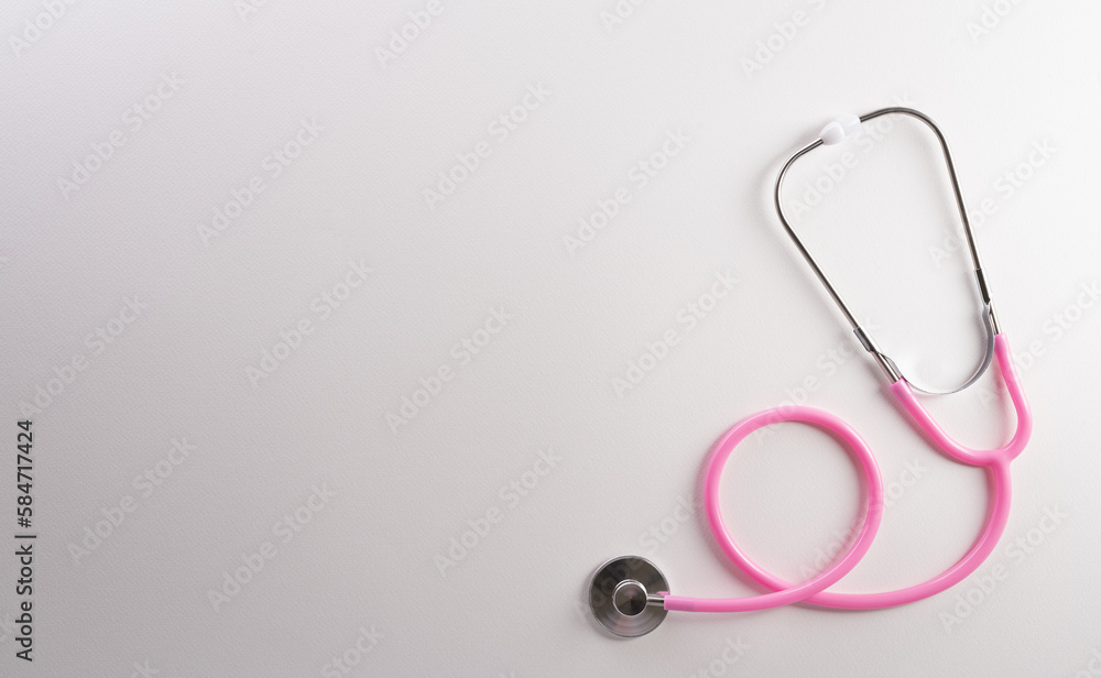 Top view of doctor stethoscope on white background. International nurse day and medical concept. Top view of doctor stethoscope on white background. International nurse day and medical concept.