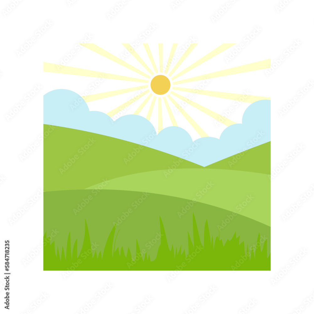 Fototapeta premium Green Field Illustration
