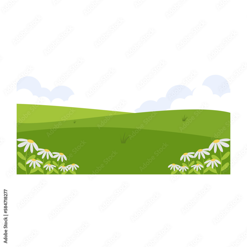 Fototapeta premium Green Field Illustration