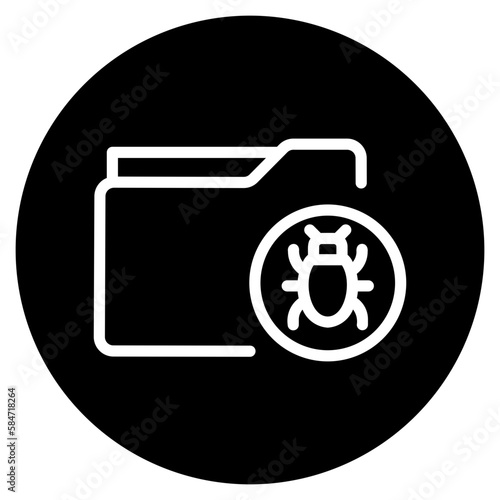 infected folder glyph icon