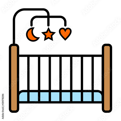 Illustration Vector Graphic of Crib, cradle, cot Icon