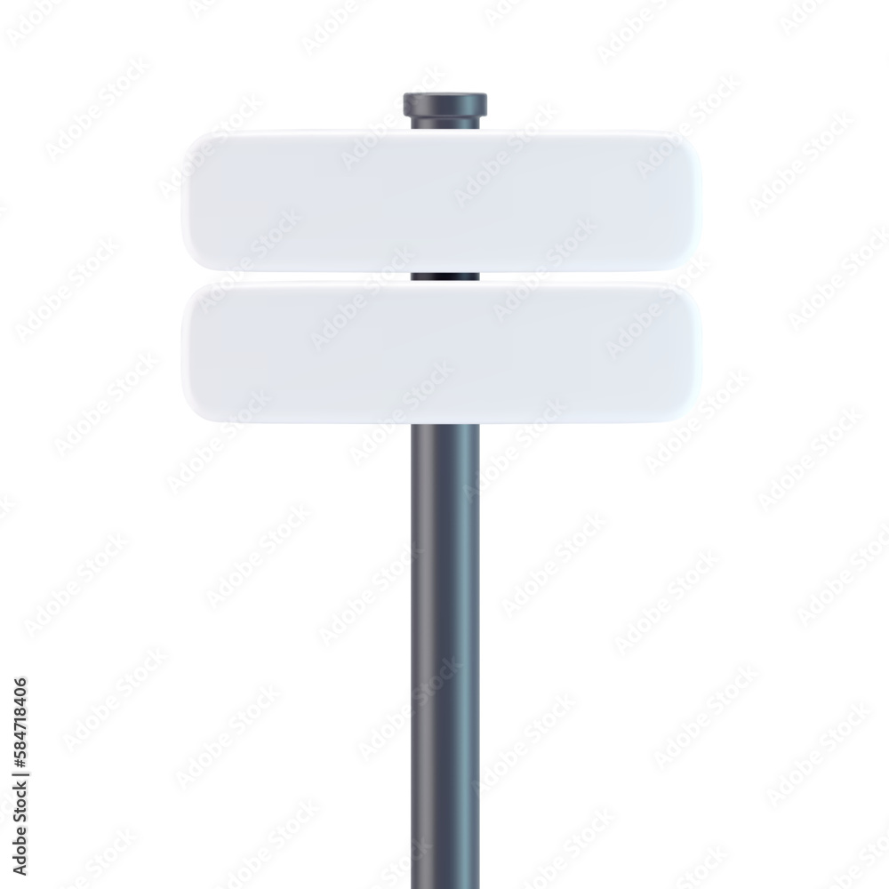 3d direction road sign icon with shadow isolated on gray background. Render of template crossroad street sign to choose the right direction and street. 3d cartoon simple vector illustration.