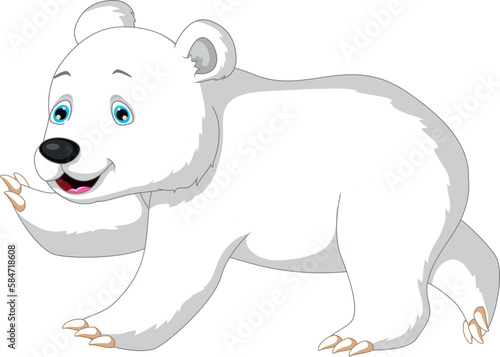 Fototapeta Naklejka Na Ścianę i Meble -  Cute Polar Bear Cartoon Posing