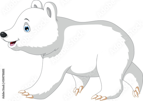 Cute Polar Bear Cartoon Posing