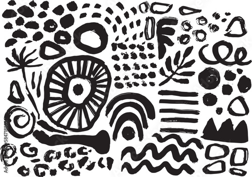 Grunge Hand Drawn Contemporary Abstract Background.