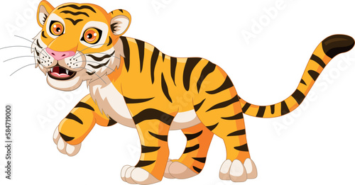 Cute Tiger Cartoon Posing