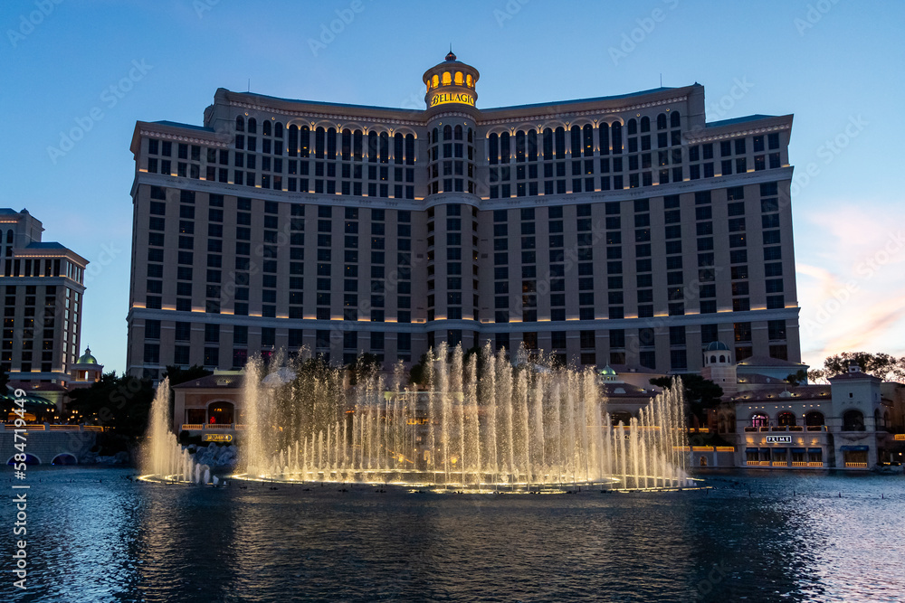 Las Vegas, Nevada April 2017 Fountains of Bellagio. Fountains at