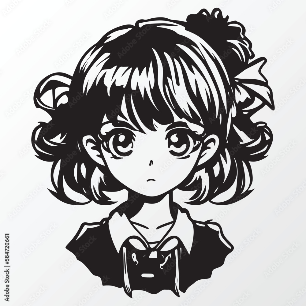 A sketch of a cool girl character A sketch of a cool girl character