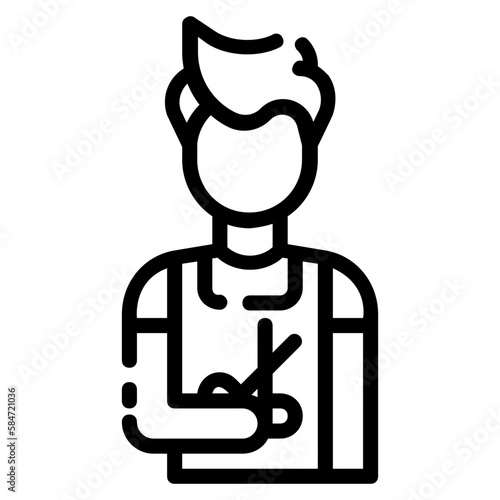 barber avatar outline icon