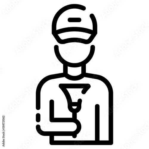  janitor avatar outline icon