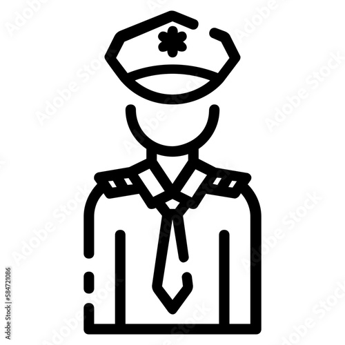 policeman avatar outline icon