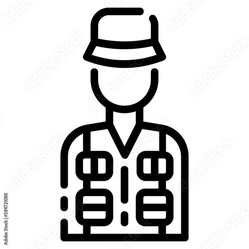 fisher avatar outline icon