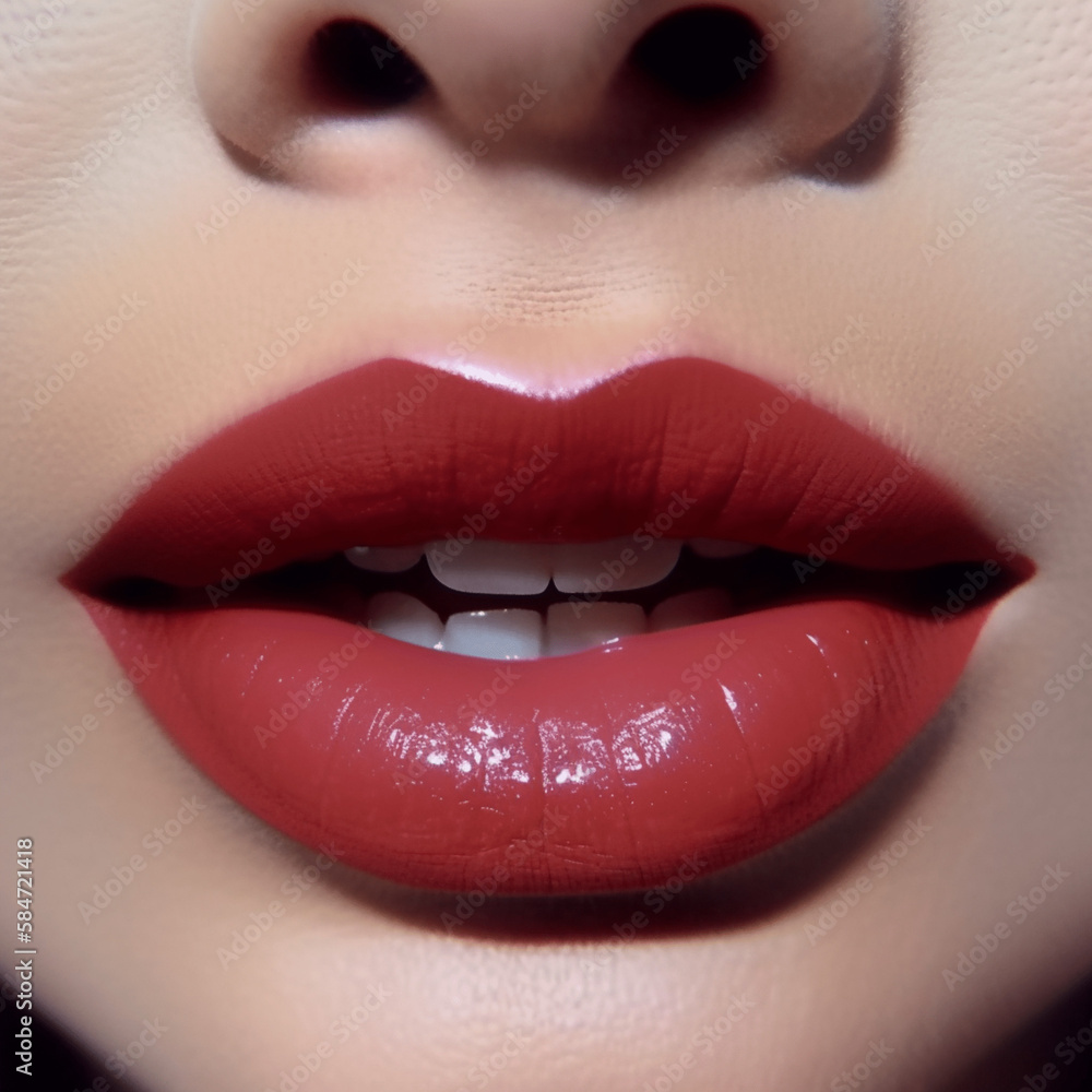 Sexy Lips close up, Beautiful Perfect Makeup, Bold red Lip Gloss, lipstick, big lips, Cosmetic beauty procedures Sexy Lips close up, Beautiful Perfect Makeup, Bold red Lip Gloss, lipstick, big lips, Cosmetic beauty procedures
