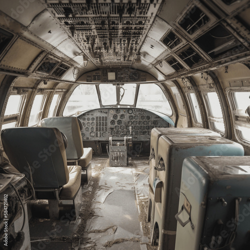 Interior view of abandoned plane