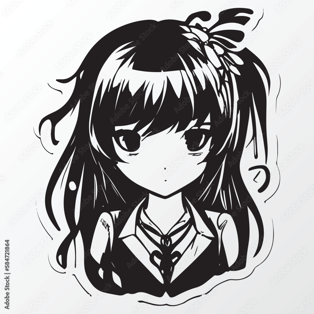 A sketch of a cool girl character A sketch of a cool girl character