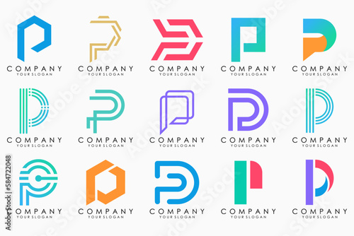 Set of letters P logo design. modern creative monogram icon design inspiration. © gemilang