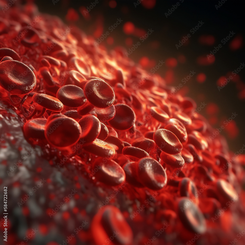 Red blood cells in an artery Stock Illustration | Adobe Stock