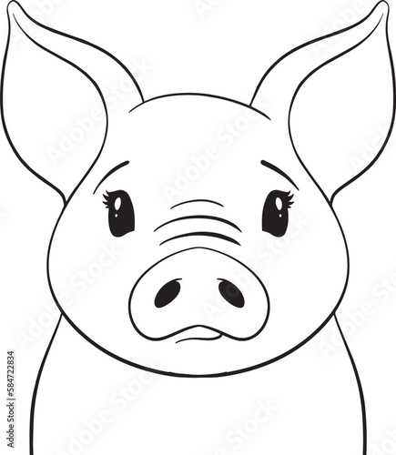 pig svg file  pig cut file  cute pig svg  pig face svg  pig vector  pig clipart  pig lineart  farm animal svg  animal svg file  pig png  cute pig  pig cricut file