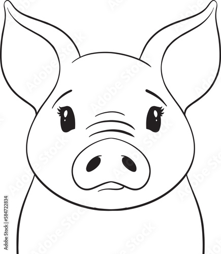 pig svg file, pig cut file, cute pig svg, pig face svg, pig vector, pig clipart, pig lineart, farm animal svg, animal svg file, pig png, cute pig, pig cricut file