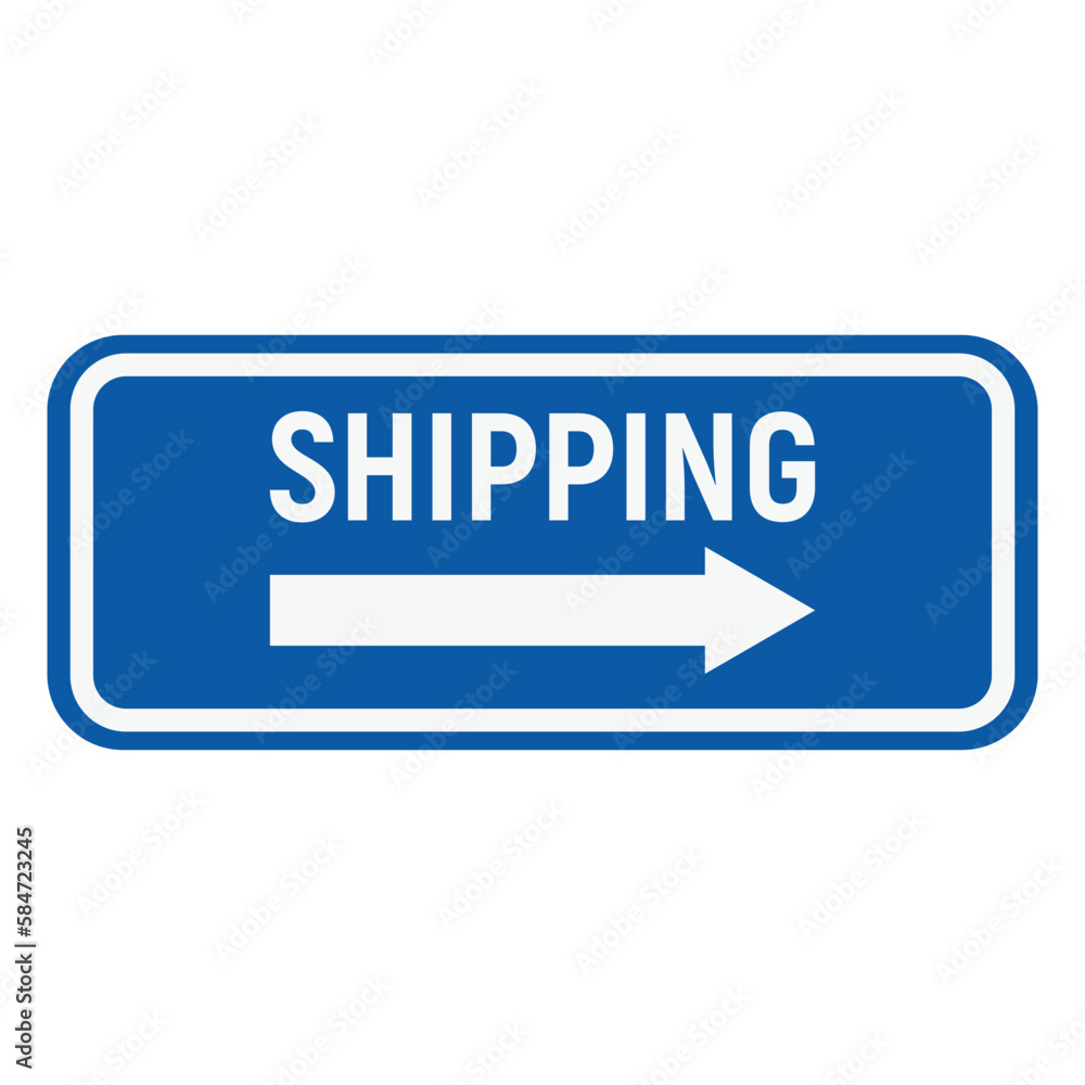 Shipping and receiving vector sticker sign label design. Isolated building loading design