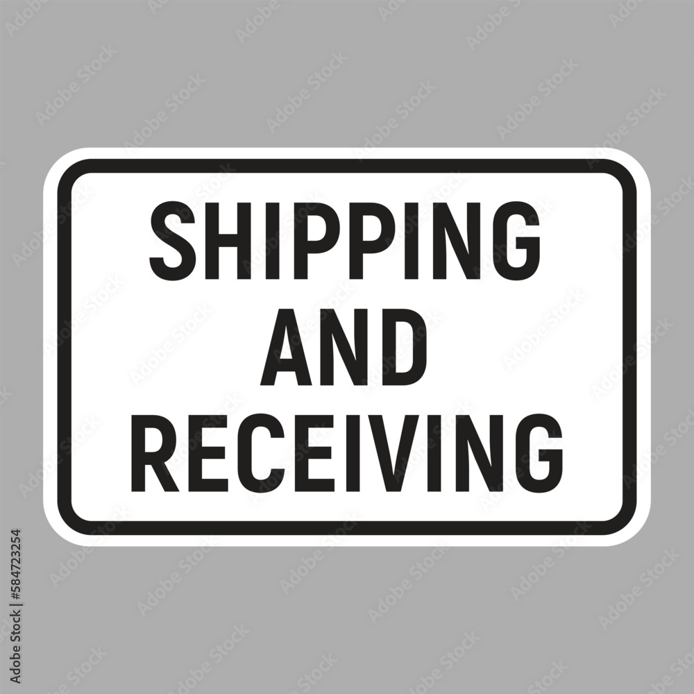 Shipping and receiving vector sticker sign label design. Isolated building loading design messages for truck drivers. Shipping and receiving vector sticker sign label design. Isolated building loading design messages for truck drivers.