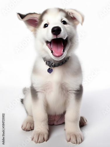 an adorable puppy dog Siberian Husky