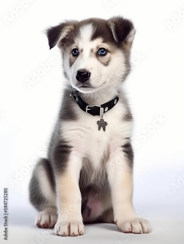 an adorable puppy dog Siberian Husky