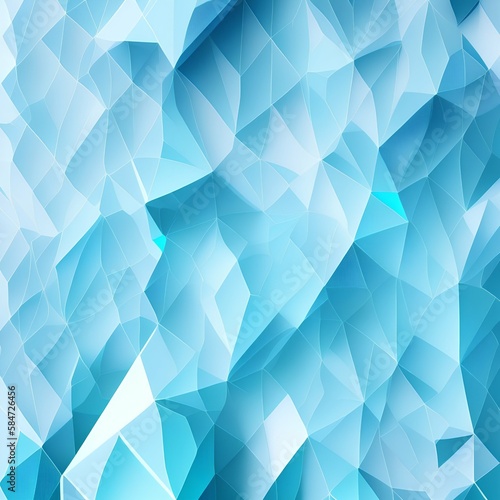 Polygonal Aquamarine Background. Beautiful Illustration - generative ai