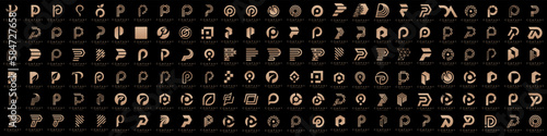 mega collection letters P logo design. modern creative monogram icon design inspiration.