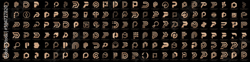 mega collection letters P logo design. modern creative monogram icon design inspiration.