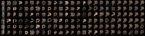 mega collection letters P logo design. modern creative monogram icon design inspiration.