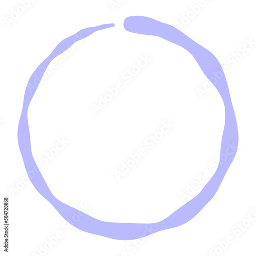 abstract violet watercolor circle graphic element with copy space - transparent background