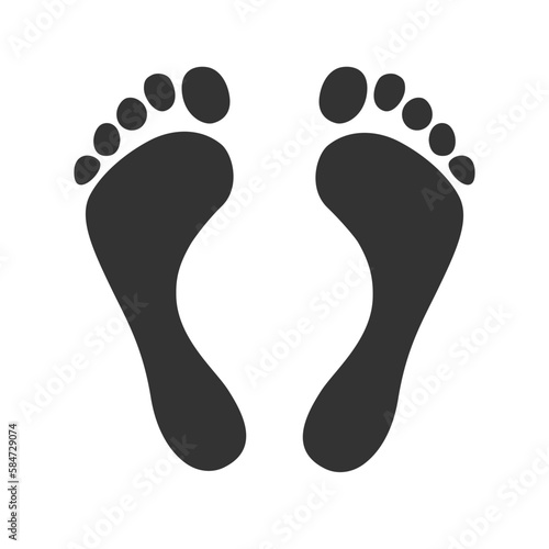Footprints man graphic icon. Human bare feet sign isolated on white background. Vector illustration