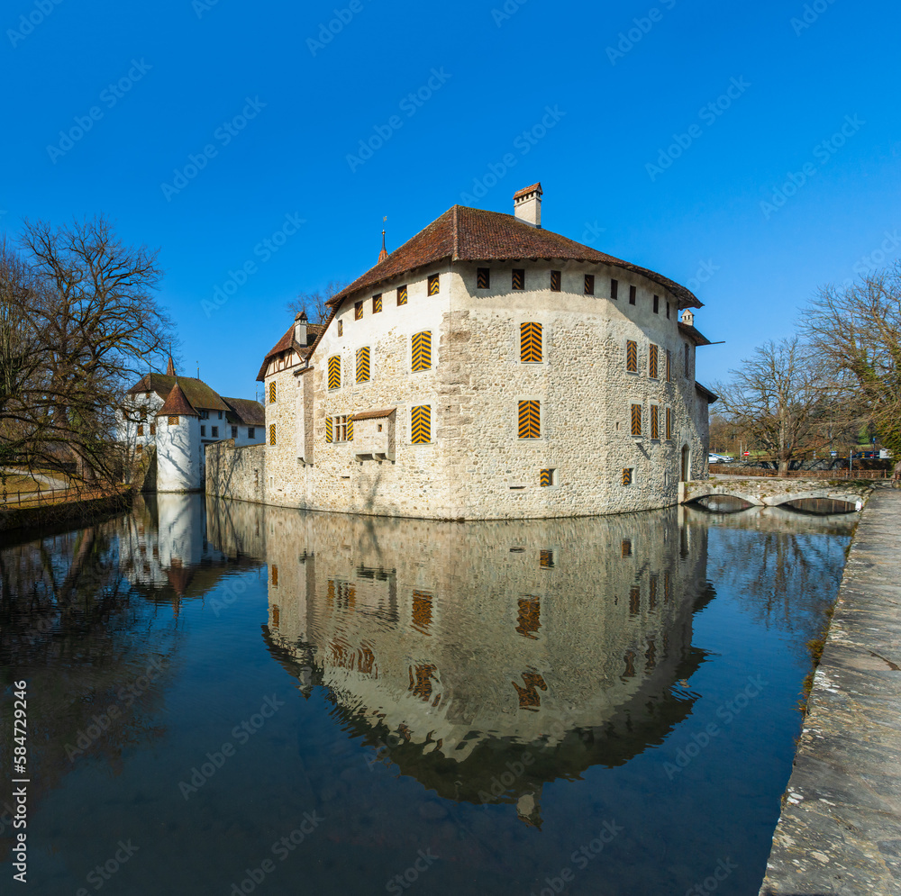 Hallwyl Castle in the municipality of Seengen, canton Aargau, is one of the most important moated castles in Switzerland.