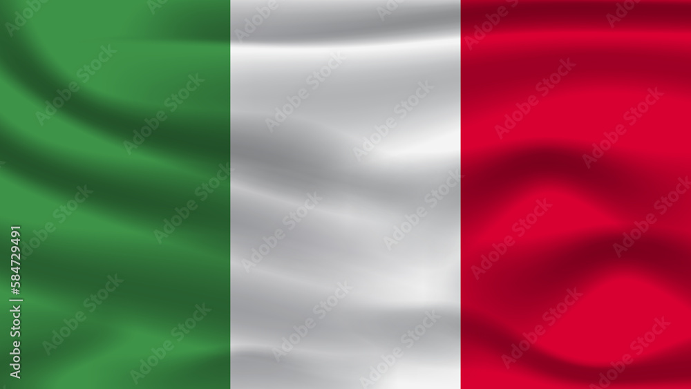 Illustration concept independence Nation symbol icon realistic waving flag 3d colorful Country of Italy