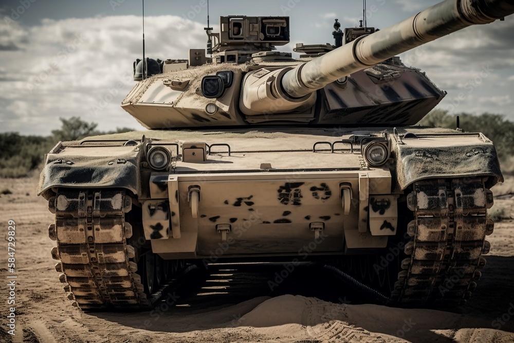 Tank in the Desert, Tank close-up - created with Generative AI technology
