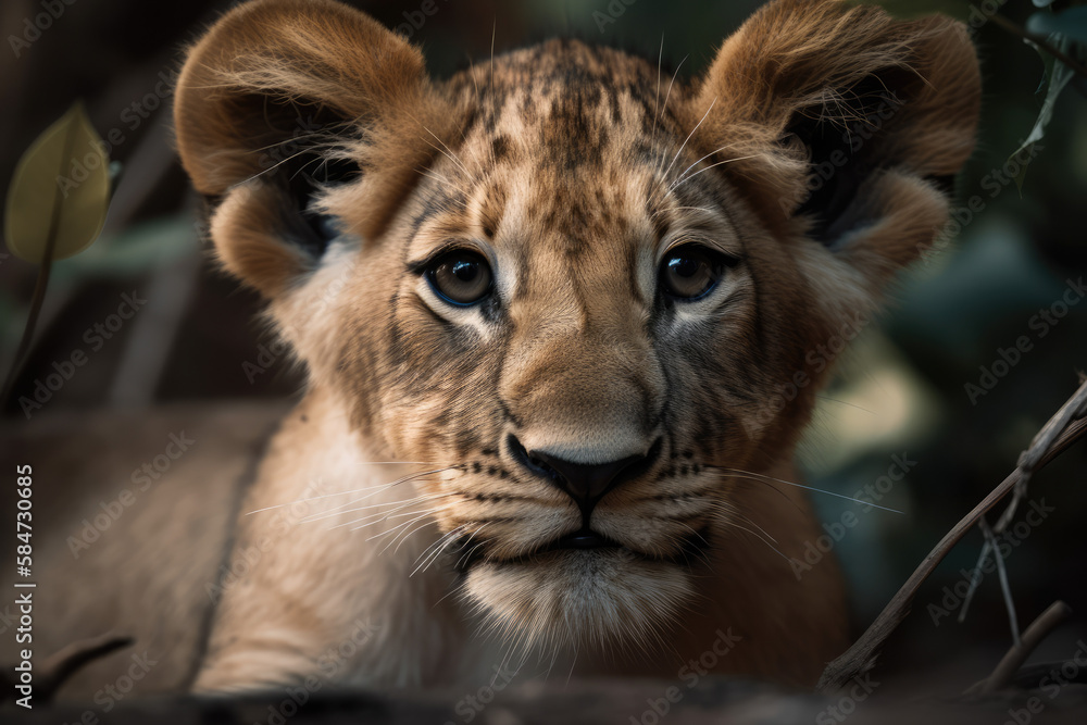 Cute baby Lion portrait Cute baby Lion portrait